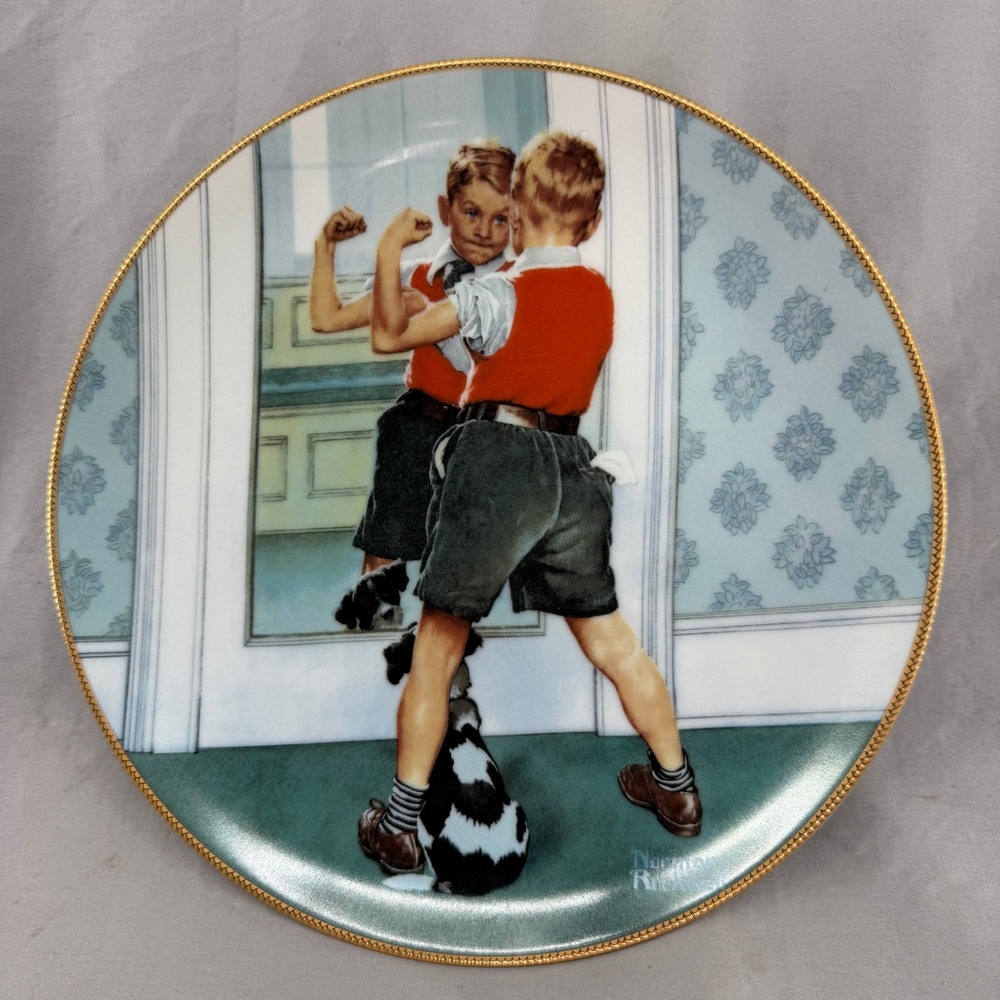 Norman Rockwell The Muscleman Collector Plate 1990 Knowles Coming of Age 6005B